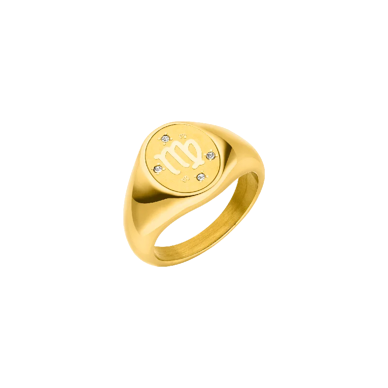 Chic Women's Rings for Fashion-Forward Looks-Jungfrau Zodiac Ring