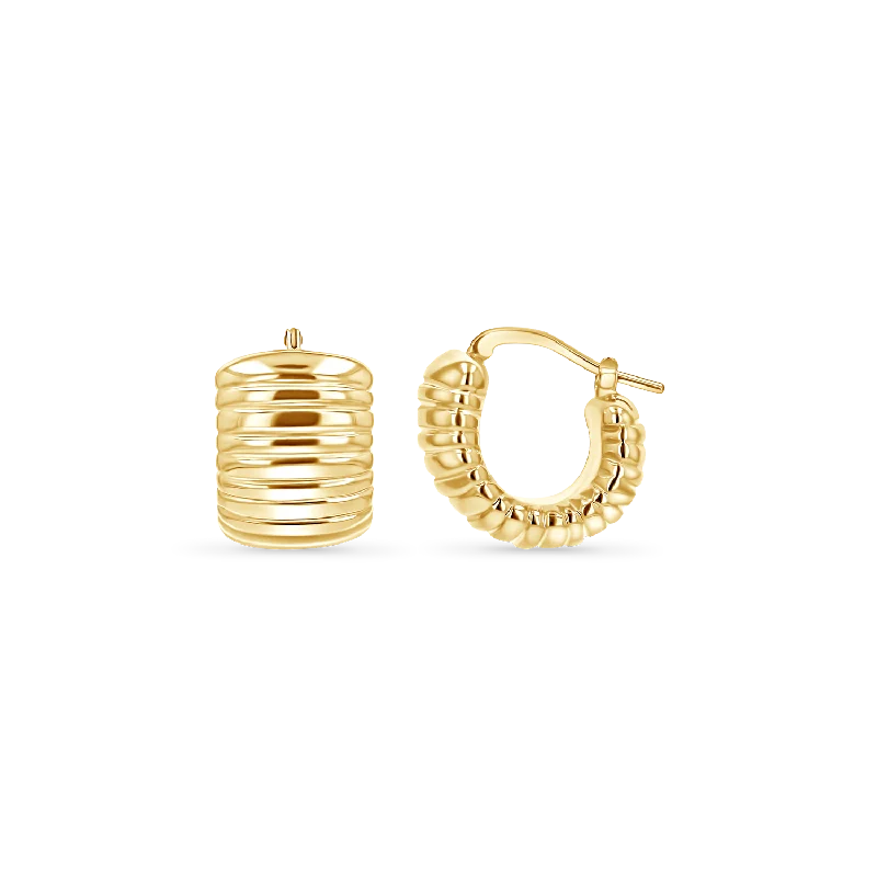 Women's Earrings – Elegant Designs for Every Personality--Wide Fluted Huggie Hoops