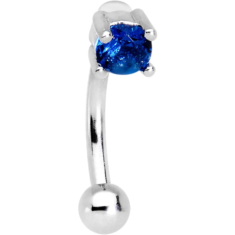 Women's Earrings – Elegant Designs for Every Personality--5/16 Blue CZ Gem Fashionista Curved Eyebrow Rook Earring Women's Earrings – Elegant Designs for Every Personality--5/16 Blue CZ Gem Fashionista Curved Eyebrow Rook Earring