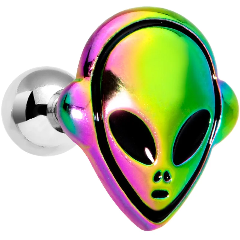 Women's Earrings – Elegant Designs for Every Personality--16 Gauge 1/4 Iridescent Creepy Space Alien Cartilage Tragus Earring Women's Earrings – Elegant Designs for Every Personality--16 Gauge 1/4 Iridescent Creepy Space Alien Cartilage Tragus Earring