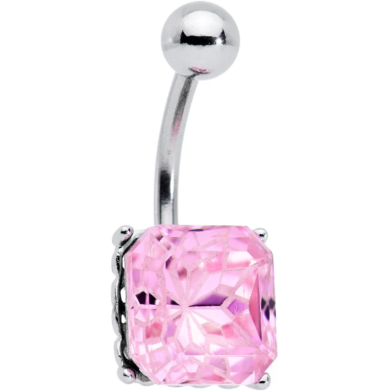Comfortable Belly Rings for Casual Looks -Pink Gem Square Stylish Elegance Mandala Flower Belly Ring Comfortable Belly Rings for Casual Looks -Pink Gem Square Stylish Elegance Mandala Flower Belly Ring