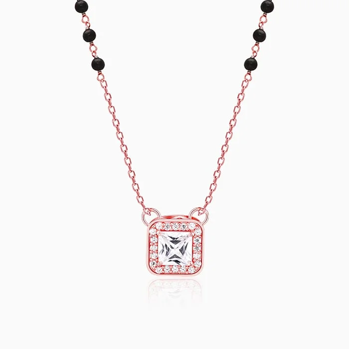 Shop Classic Women's Necklaces & Pendants with a Modern Twist-Rose Gold Love Square Mangalsutra Shop Classic Women's Necklaces & Pendants with a Modern Twist-Rose Gold Love Square Mangalsutra