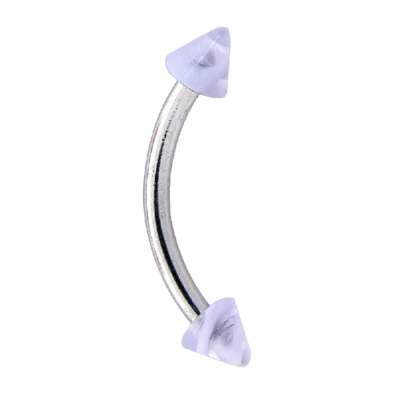 Women's Earrings – Elegant Designs for Every Personality--Light Blue UV MARBLE Curved Barbell Eyebrow Ring