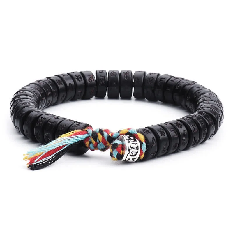 Adjustable Metal Bracelets for Men-Buddha Stones Tibetan Coconut Shell Beads Engraved Om Mani Padme Hum Mantra Happiness Bracelet Adjustable Metal Bracelets for Men-Buddha Stones Tibetan Coconut Shell Beads Engraved Om Mani Padme Hum Mantra Happiness Bracelet