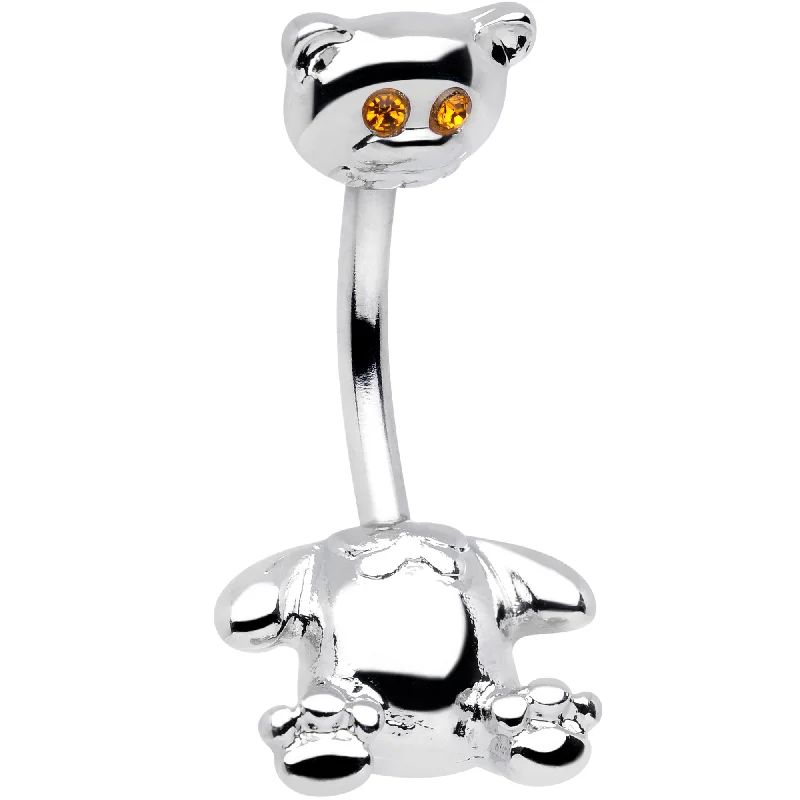 Comfortable Belly Rings with Bold Detailing -Yellow Gem Teddy Bear Double Mount Belly Ring Comfortable Belly Rings with Bold Detailing -Yellow Gem Teddy Bear Double Mount Belly Ring