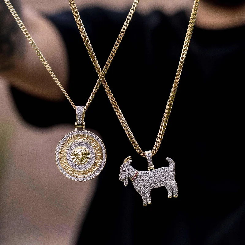 Exclusive Men's Necklaces & Pendants for the Modern Gentleman-2 Chains + 2 Pendants - Yellow Gold