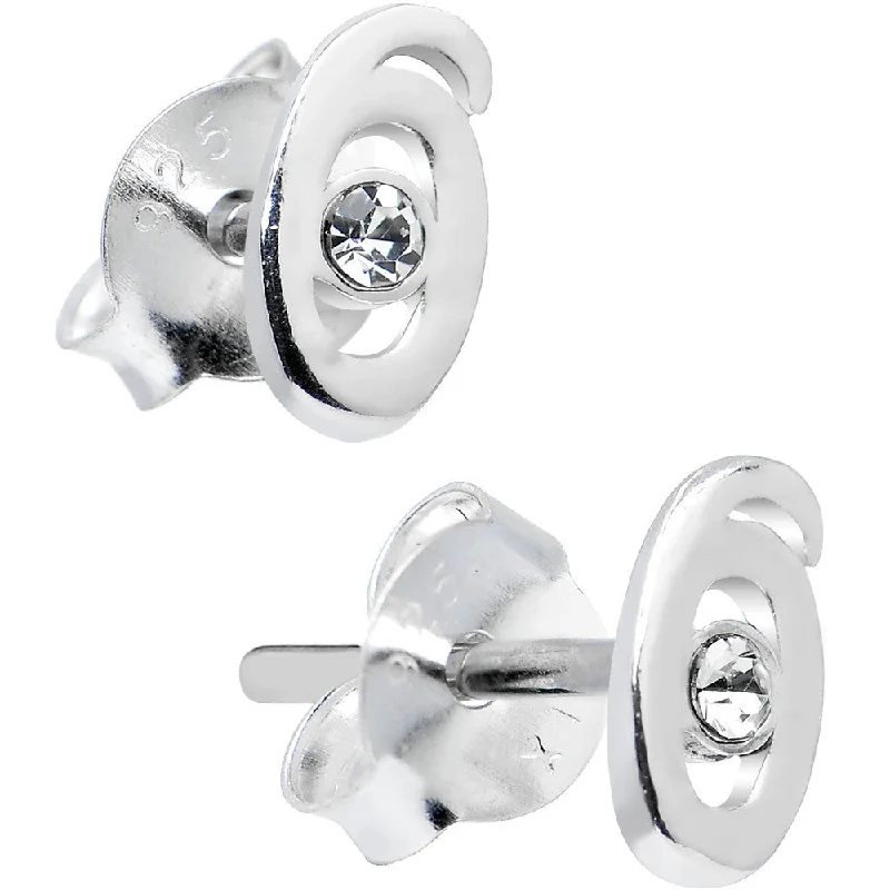 Women's Earrings – Elegant Designs for Every Personality--925 Sterling Silver Clear Cubic Zirconia O Initial Stud Earrings