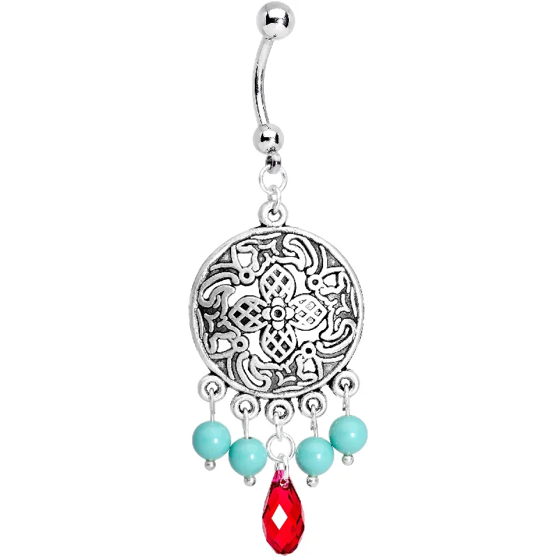 Trendy Belly Rings for Glamorous Fashion -Dreamcatcher Dangle Belly Ring Created with Crystals Trendy Belly Rings for Glamorous Fashion -Dreamcatcher Dangle Belly Ring Created with Crystals