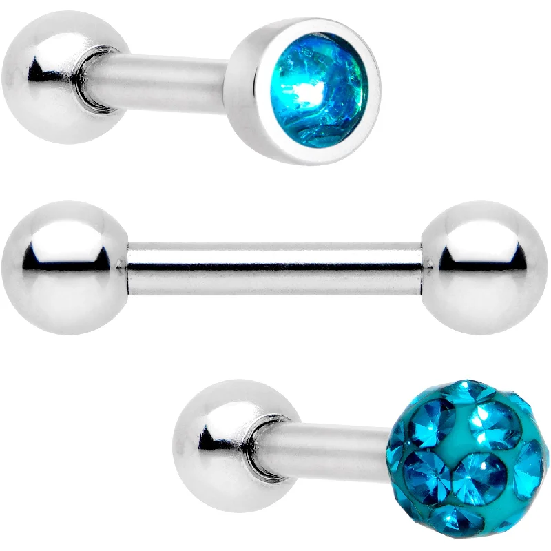 Women's Earrings – Elegant Designs for Every Personality--16 Gauge 1/4 Teal Faux Opal Inlay Cartilage Tragus Earring 3 Pack Set Women's Earrings – Elegant Designs for Every Personality--16 Gauge 1/4 Teal Faux Opal Inlay Cartilage Tragus Earring 3 Pack Set