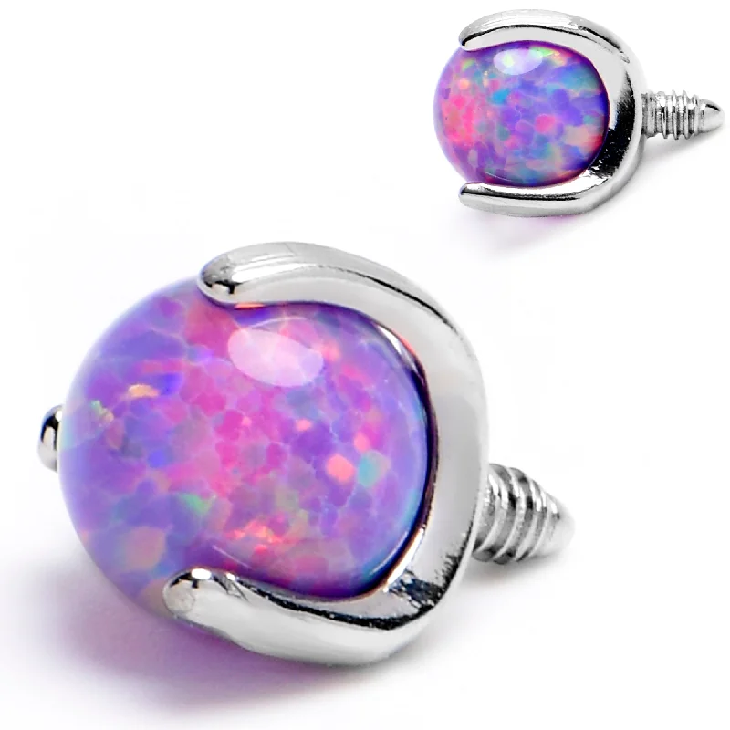 Simple and Elegant Lip Rings for Casual Wear14 Gauge 4mm Purple Synthetic Opal Internally Threaded Replacement Ball Simple and Elegant Lip Rings for Casual Wear14 Gauge 4mm Purple Synthetic Opal Internally Threaded Replacement Ball