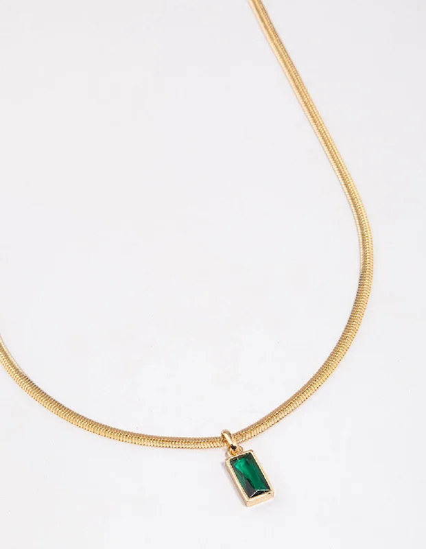 Shop Classic Women's Necklaces & Pendants with a Modern Twist-Gold Plated Classic Cubic Zirconia Baguette Necklace Shop Classic Women's Necklaces & Pendants with a Modern Twist-Gold Plated Classic Cubic Zirconia Baguette Necklace