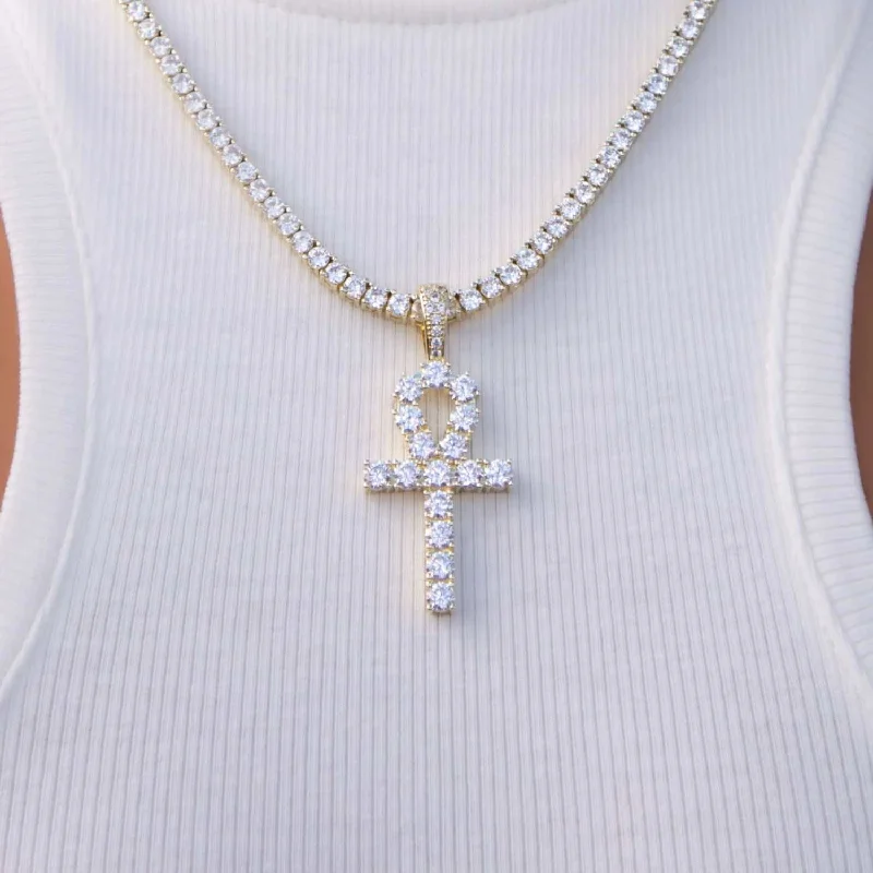 Shop Classic Women's Necklaces & Pendants with a Modern Twist-Ankh Cross in Yellow Gold Shop Classic Women's Necklaces & Pendants with a Modern Twist-Ankh Cross in Yellow Gold