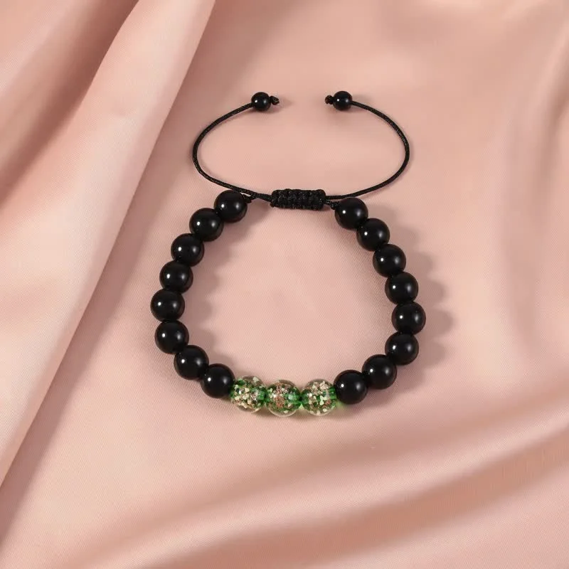 Men's Bracelets for Outdoor Style-Buddha Stones Black Obsidian Luminous Glowstone Strength Bracelet Men's Bracelets for Outdoor Style-Buddha Stones Black Obsidian Luminous Glowstone Strength Bracelet