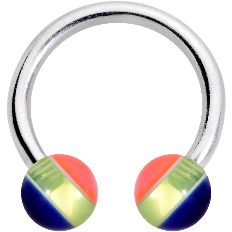 Silver Lip Rings for Cool, Clean Look14 Gauge 7/16 Deco Stripe Acrylic Ball Horseshoe Circular Barbell Silver Lip Rings for Cool, Clean Look14 Gauge 7/16 Deco Stripe Acrylic Ball Horseshoe Circular Barbell