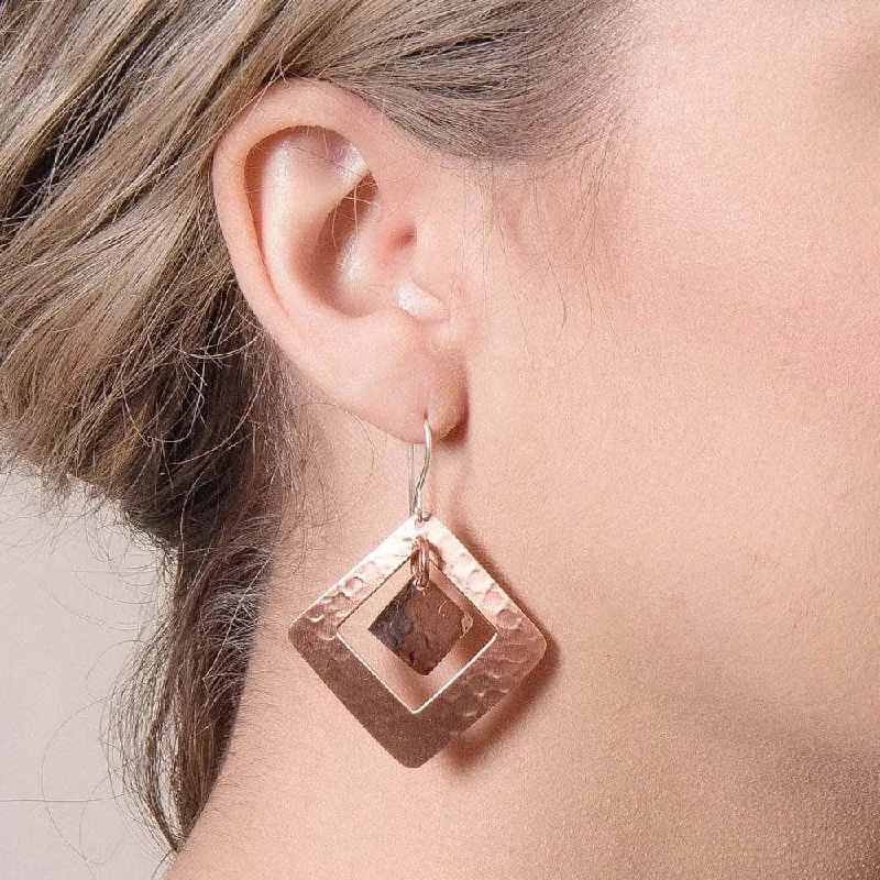 Women's Earrings – Elegant Designs for Every Personality--Copper Hammered Earrings - Limited Edition