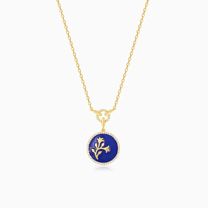 Shop Classic Women's Necklaces & Pendants with a Modern Twist-Golden Royal Blue Pendant with Link Chain Shop Classic Women's Necklaces & Pendants with a Modern Twist-Golden Royal Blue Pendant with Link Chain