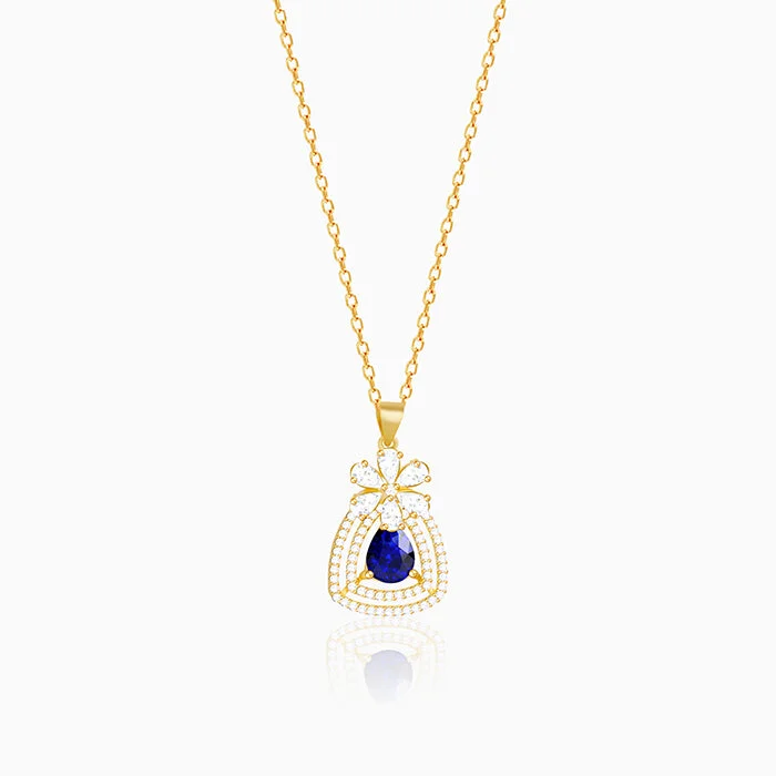 Shop Classic Women's Necklaces & Pendants with a Modern Twist-Golden Forever In Blue Pendant With Link Chain Shop Classic Women's Necklaces & Pendants with a Modern Twist-Golden Forever In Blue Pendant With Link Chain