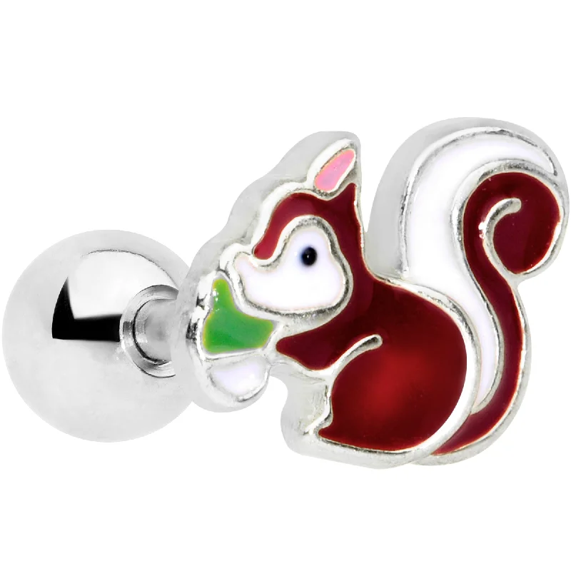 Women's Earrings – Elegant Designs for Every Personality--16 Gauge 1/4 Snacking Squirrel Cartilage Tragus Earring Women's Earrings – Elegant Designs for Every Personality--16 Gauge 1/4 Snacking Squirrel Cartilage Tragus Earring