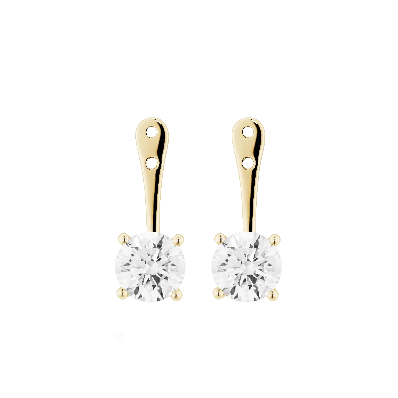 Women's Earrings – Elegant Designs for Every Personality--The Round Brilliant Solitaire Ear Jackets Women's Earrings – Elegant Designs for Every Personality--The Round Brilliant Solitaire Ear Jackets