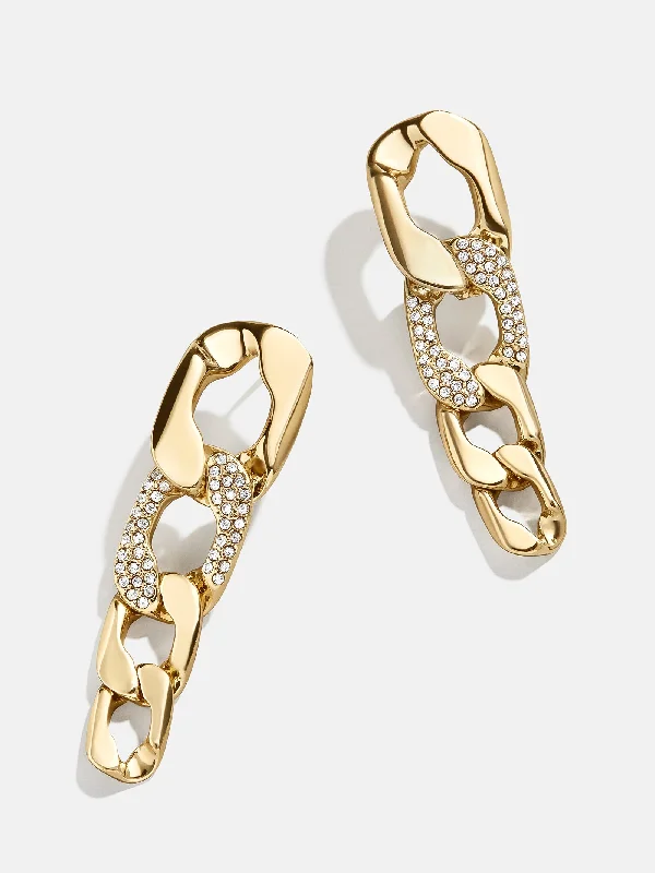 Women's Earrings – Elegant Designs for Every Personality--Michel Drop Earrings - Gold/Pavé