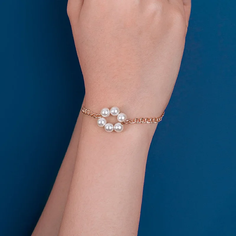 Women's Earrings – Elegant Designs for Every Personality--Helena Rose Gold Pearl Bracelet