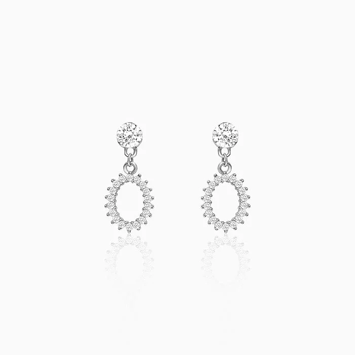 Women's Earrings – Elegant Designs for Every Personality--Silver Hollow Zircon Drop Studs
