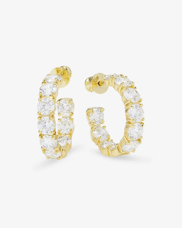 Women's Earrings – Elegant Designs for Every Personality--"Oh She Fancy" Hoops 1" - Gold|White Diamondettes Women's Earrings – Elegant Designs for Every Personality--"Oh She Fancy" Hoops 1" - Gold|White Diamondettes