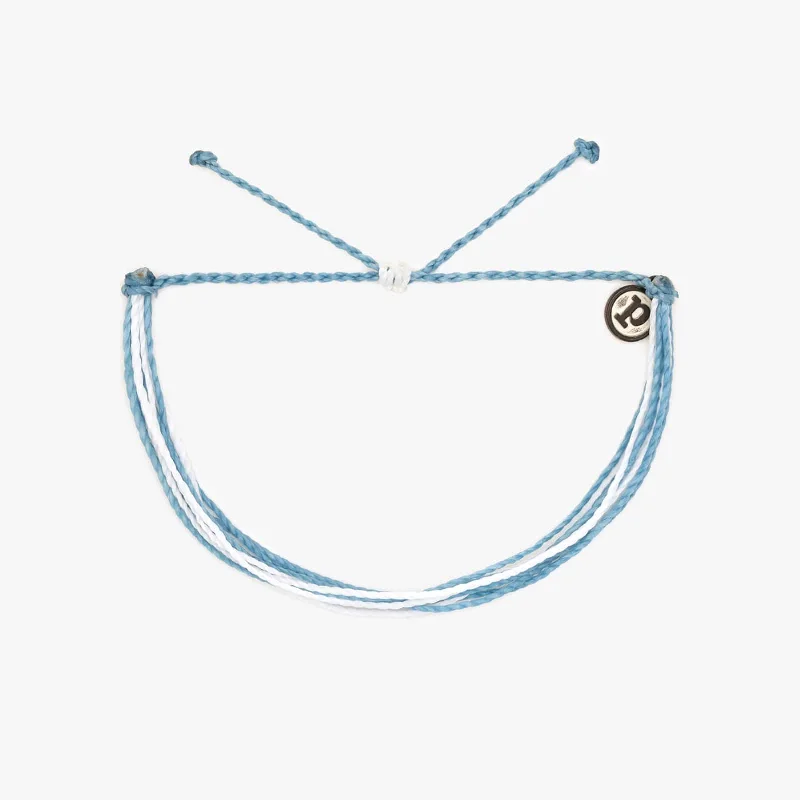 Women's Bangles with Subtle Engraving-Light Blue & White Bracelet