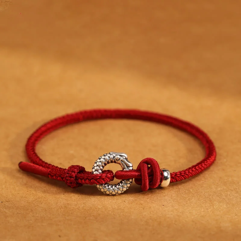 Personalized Braided Leather Bracelets for Men-Buddha Stones 999 Sterling Silver Year Of The Dragon Peace Buckle Luck Bracelet Personalized Braided Leather Bracelets for Men-Buddha Stones 999 Sterling Silver Year Of The Dragon Peace Buckle Luck Bracelet