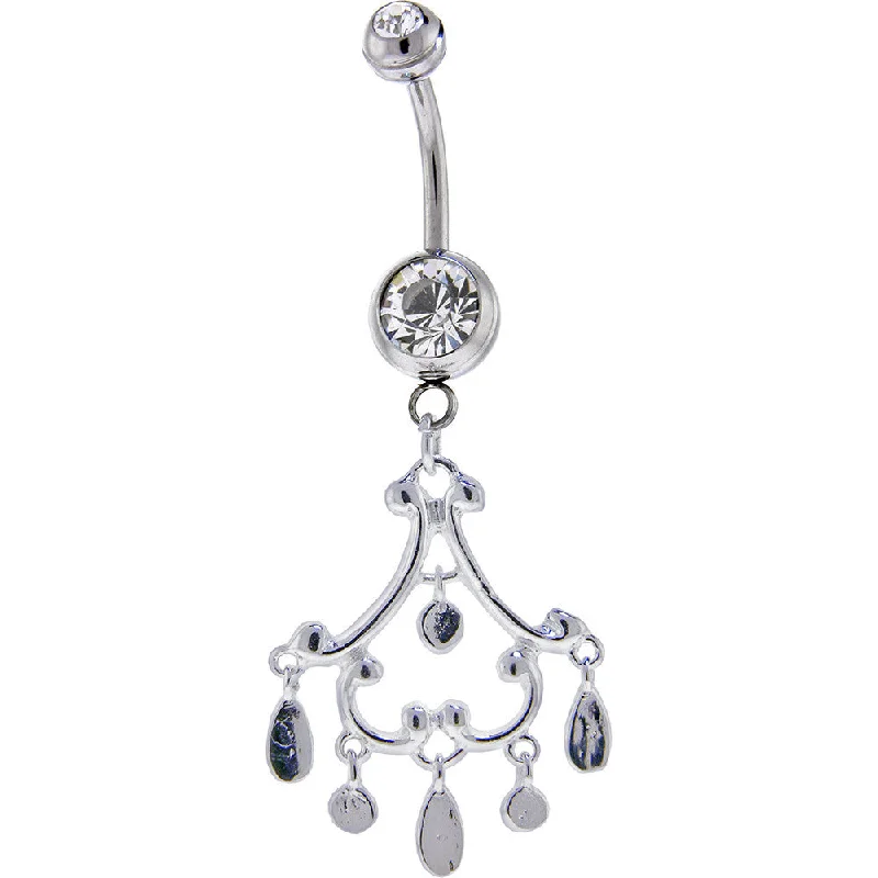 Comfortable Belly Rings with Unique Touch -Crystalline Gem CIRCLE DROP CHANDELIER Belly Ring Comfortable Belly Rings with Unique Touch -Crystalline Gem CIRCLE DROP CHANDELIER Belly Ring