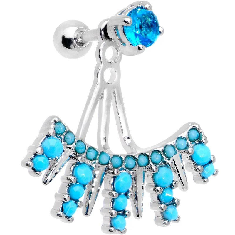 Women's Earrings – Elegant Designs for Every Personality--1/4 Aqua Gem Darling Fan Dangle Cartilage Tragus Piercing Women's Earrings – Elegant Designs for Every Personality--1/4 Aqua Gem Darling Fan Dangle Cartilage Tragus Piercing