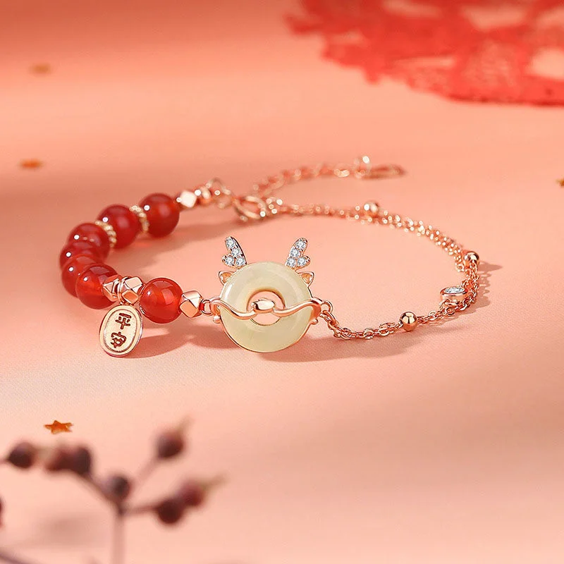 Gold Plated Wedding Bangles for Women-Buddha Stones 925 Sterling Silver Year of the Dragon Natural Red Agate Hetian Jade Peace Buckle Luck Success Bracelet (Extra 30% Off | USE CODE: FS30) Gold Plated Wedding Bangles for Women-Buddha Stones 925 Sterling Silver Year of the Dragon Natural Red Agate Hetian Jade Peace Buckle Luck Success Bracelet (Extra 30% Off | USE CODE: FS30)