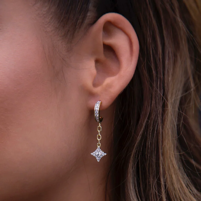 Women's Earrings – Elegant Designs for Every Personality--Star Drop Hoop Earrings