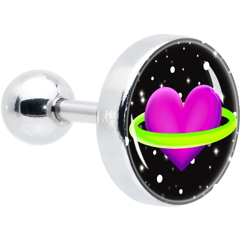 Women's Earrings – Elegant Designs for Every Personality--16 Gauge 1/4 Heart Planet Cartilage Tragus Earring Women's Earrings – Elegant Designs for Every Personality--16 Gauge 1/4 Heart Planet Cartilage Tragus Earring