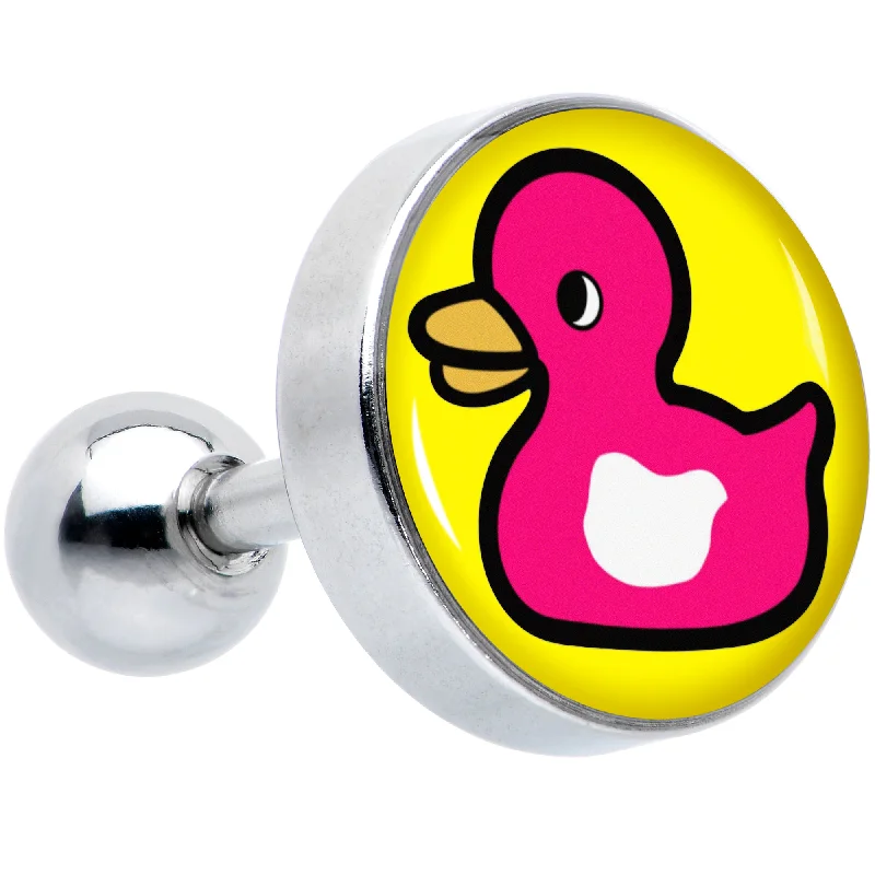 Women's Earrings – Elegant Designs for Every Personality--16 Gauge 1/4 Pink Ducky Cartilage Tragus Earring Women's Earrings – Elegant Designs for Every Personality--16 Gauge 1/4 Pink Ducky Cartilage Tragus Earring