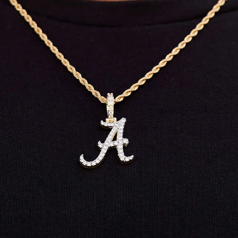 Men's Bracelets with Fashionable Details-Alabama Crimson Tide Official NCAA Micro Logo Pendant - Yellow Gold Men's Bracelets with Fashionable Details-Alabama Crimson Tide Official NCAA Micro Logo Pendant - Yellow Gold