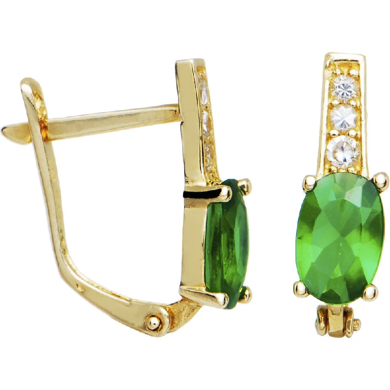 Women's Earrings – Elegant Designs for Every Personality--14kt Yellow Gold CZ May Birthstone Leverback Earrings Women's Earrings – Elegant Designs for Every Personality--14kt Yellow Gold CZ May Birthstone Leverback Earrings