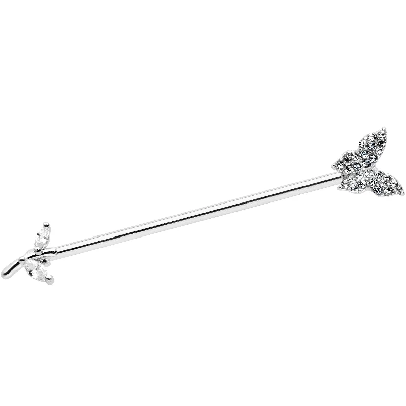Women's Earrings – Elegant Designs for Every Personality--14 Gauge Clear CZ Gem Branch Butterfly Industrial Barbell 38mm Women's Earrings – Elegant Designs for Every Personality--14 Gauge Clear CZ Gem Branch Butterfly Industrial Barbell 38mm