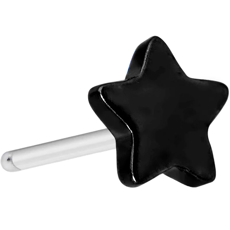 Women's Earrings – Elegant Designs for Every Personality--Implant Grade 23 Titanium Black Star Threadless Push In Top Women's Earrings – Elegant Designs for Every Personality--Implant Grade 23 Titanium Black Star Threadless Push In Top