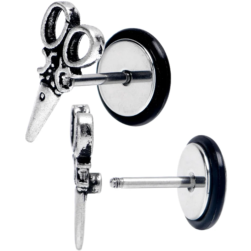 Women's Earrings – Elegant Designs for Every Personality--16 Gauge 5/16 Antique Scissors Shears Cheater Plug Set Women's Earrings – Elegant Designs for Every Personality--16 Gauge 5/16 Antique Scissors Shears Cheater Plug Set