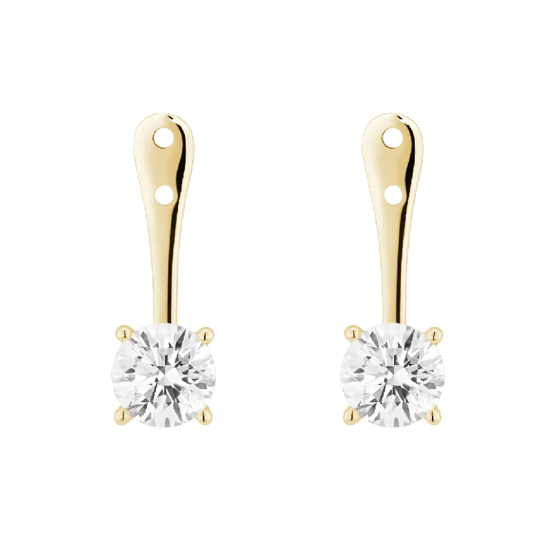Women's Earrings – Elegant Designs for Every Personality--The Round Brilliant Solitaire Ear Jackets Women's Earrings – Elegant Designs for Every Personality--The Round Brilliant Solitaire Ear Jackets