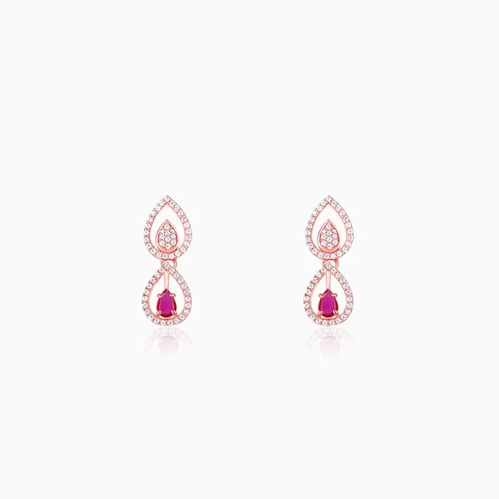 Women's Earrings – Elegant Designs for Every Personality--Rose Gold Double Droplet Earrings