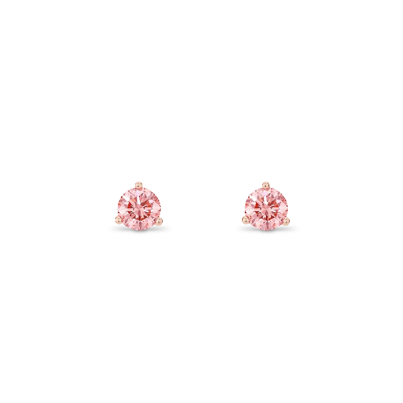 Women's Earrings – Elegant Designs for Every Personality--The Pink Round Brilliant Solitaire Studs