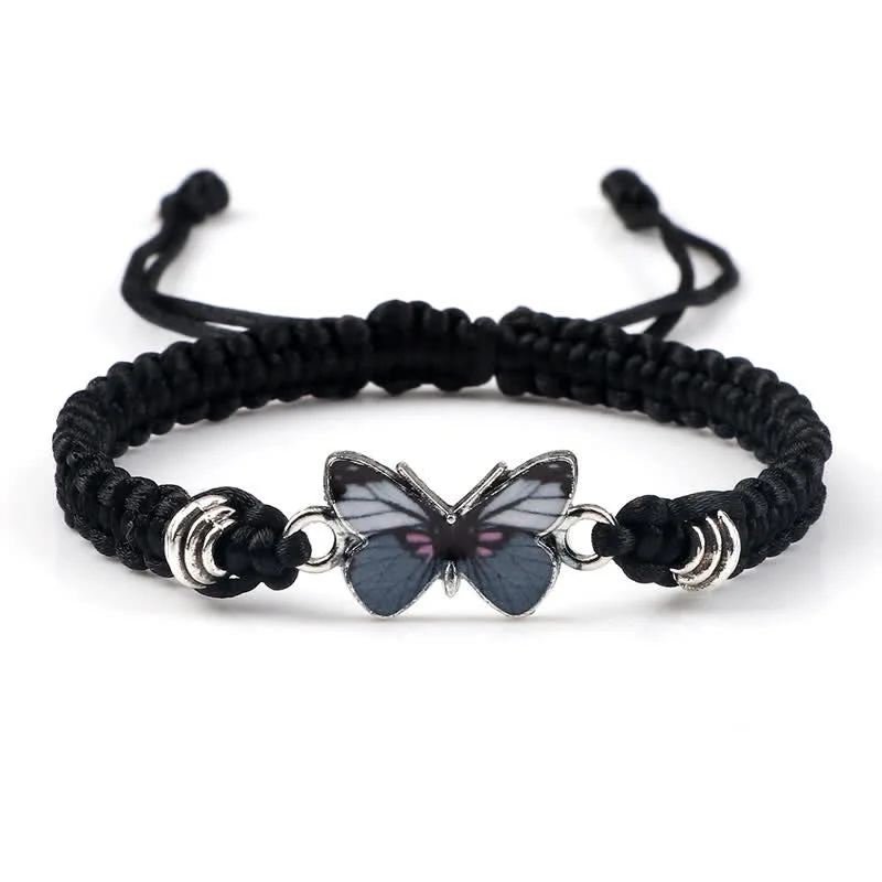 Men's Charm Bracelets-Buddha Stones Butterfly Freedom Love String Charm Bracelet