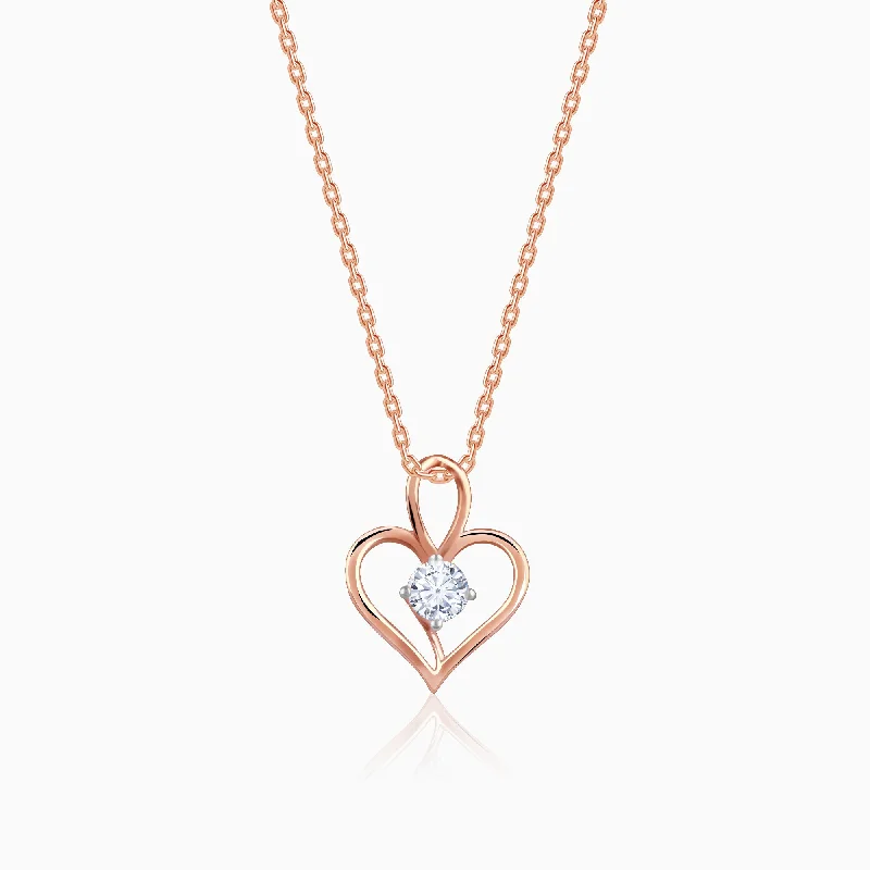 Shop Classic Women's Necklaces & Pendants with a Modern Twist-Rose Gold Favourite Heart Diamond Pendant Shop Classic Women's Necklaces & Pendants with a Modern Twist-Rose Gold Favourite Heart Diamond Pendant