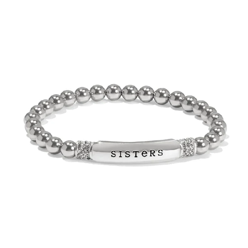 Silver Charm Bangles for Women-Meridian Sisters Petite Stretch Bracelet