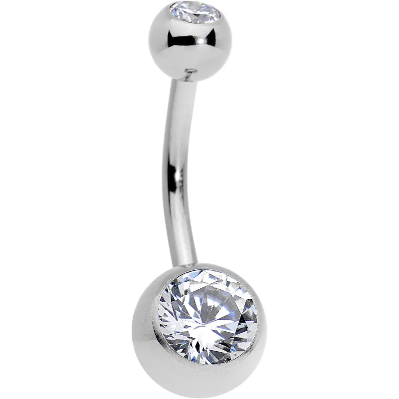 Comfortable Belly Rings for Unique Fashion -3/8 Clear Gem Grade 23 Solid Titanium Internally Threaded Belly Ring Comfortable Belly Rings for Unique Fashion -3/8 Clear Gem Grade 23 Solid Titanium Internally Threaded Belly Ring