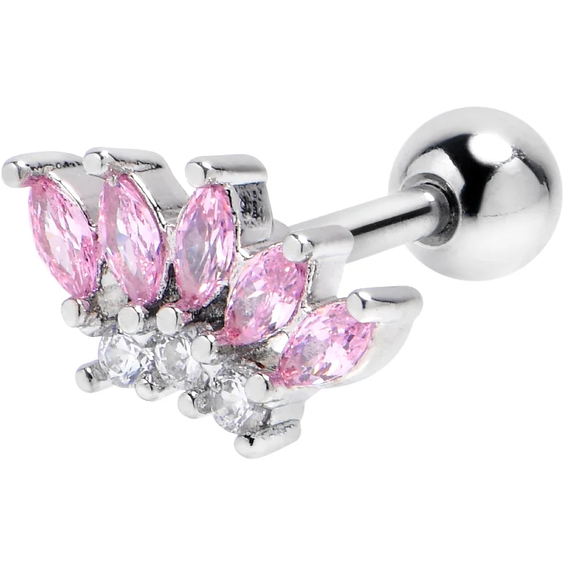 Women's Earrings – Elegant Designs for Every Personality--16 Gauge 1/4 Pink Gem Fashion Fan Cartilage Tragus Earring Women's Earrings – Elegant Designs for Every Personality--16 Gauge 1/4 Pink Gem Fashion Fan Cartilage Tragus Earring