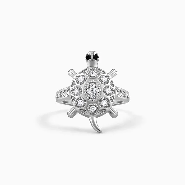 Chic Women's Rings for Fashion-Forward Looks-Silver Classic Tortoise Ring