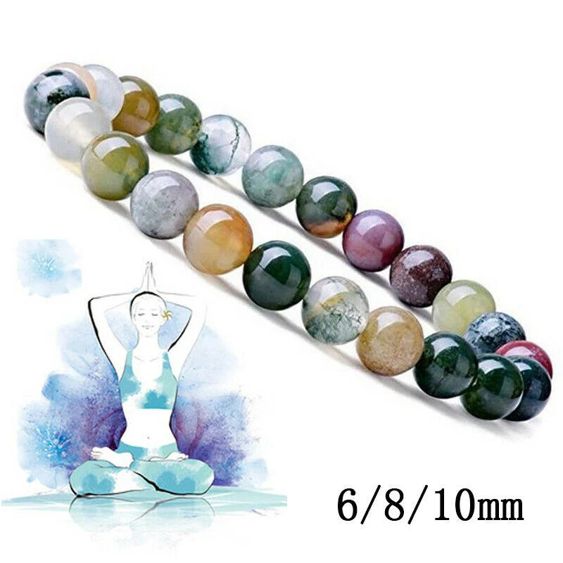 Men's Bracelets with Natural Gemstones-Buddha Stones India Agate Beads Luck Yoga Bracelet Men's Bracelets with Natural Gemstones-Buddha Stones India Agate Beads Luck Yoga Bracelet